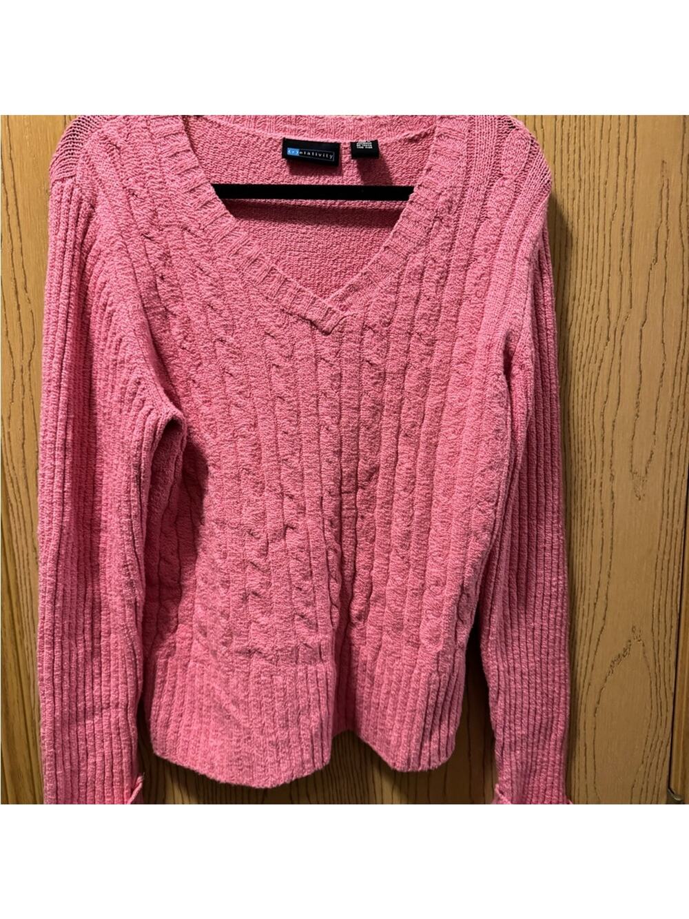 Relativity V-Neck Pink Sweater